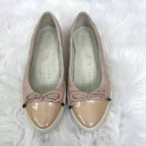 Ecco Women's Gillian Ballerina Loafer Rose Dust Color Size 10 Quilted Leather
